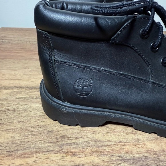 Timberland Kids Leather Black Boots Kids Size 2 - Picture 2 of 8